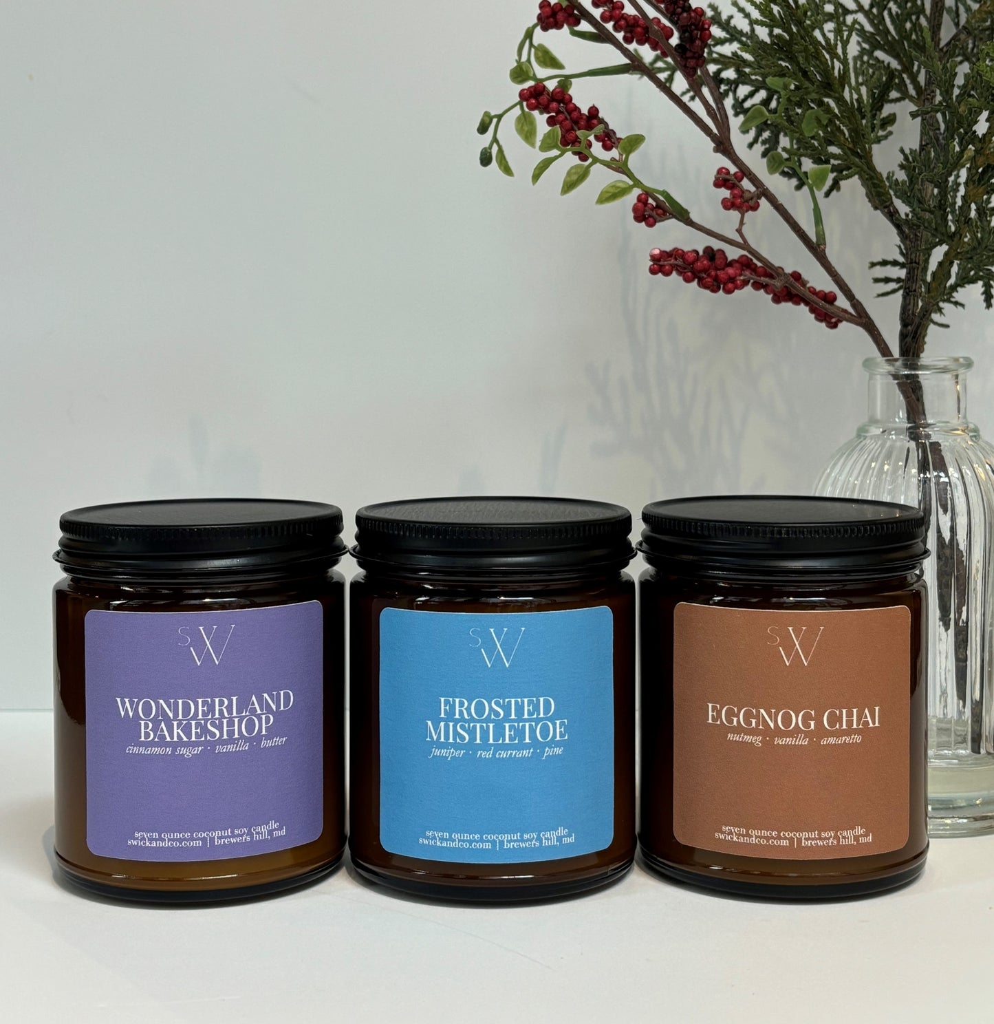 A Trio - Set of Three 7oz Coconut Soy Candles